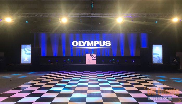 black and white chequered dance floor for a corporate party