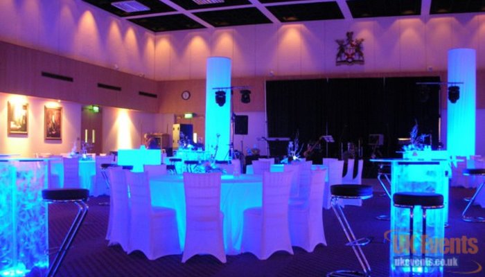 led banquet tables for a works party