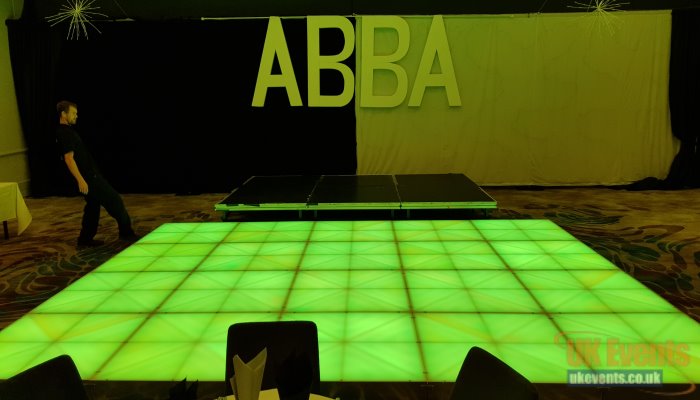 Green light up LED dance floor