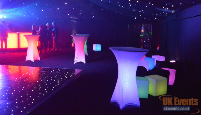 LED light up Poseur tables