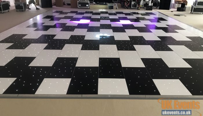 a mix of our black and white starlit dance floor panels