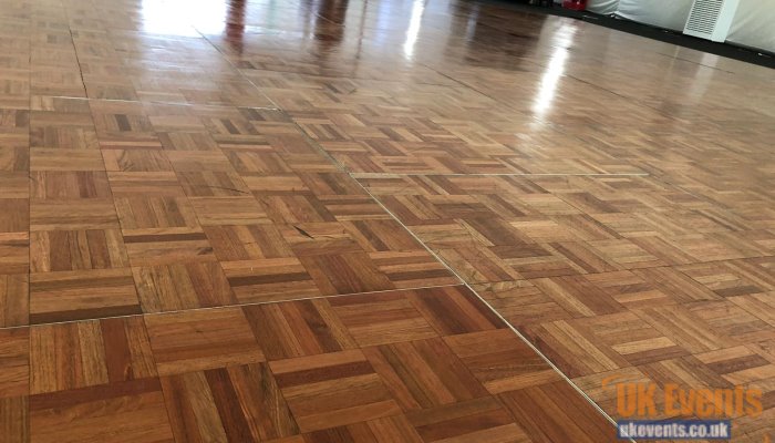 High shine wooden dance floor