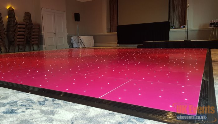 pink sparkly wedding dance floor