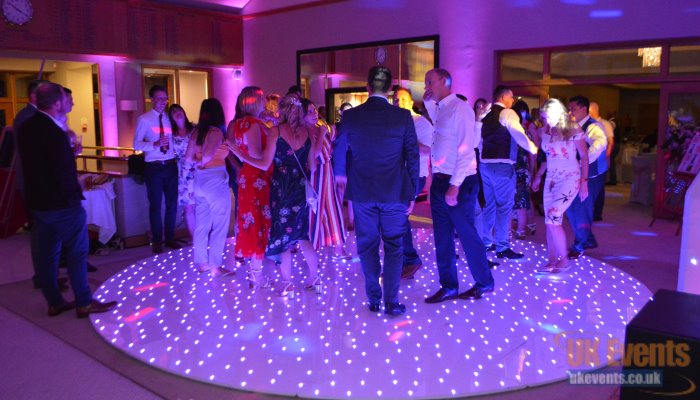 sparkly round dance floor with LED lights