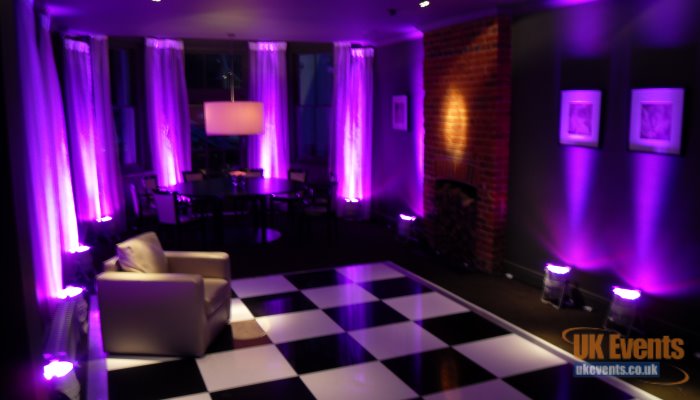 Wireless LED room uplights to add some colour to your function room walls