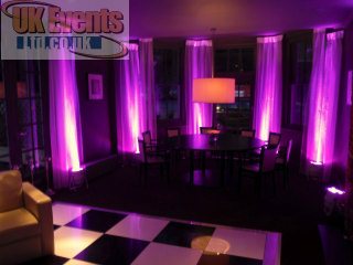 uk events LED Room Furniture hire and  Lighting