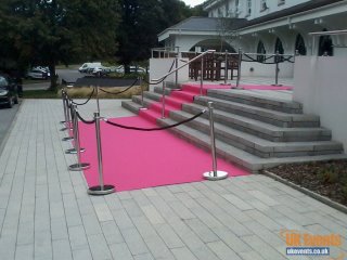pink carpet hired for a company promotion