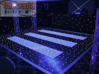 black and pink dance floor with sparkly lights