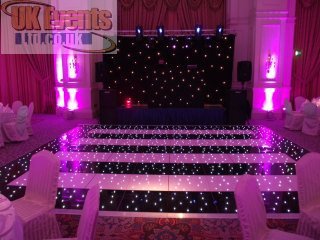 pink and black striped dance floor