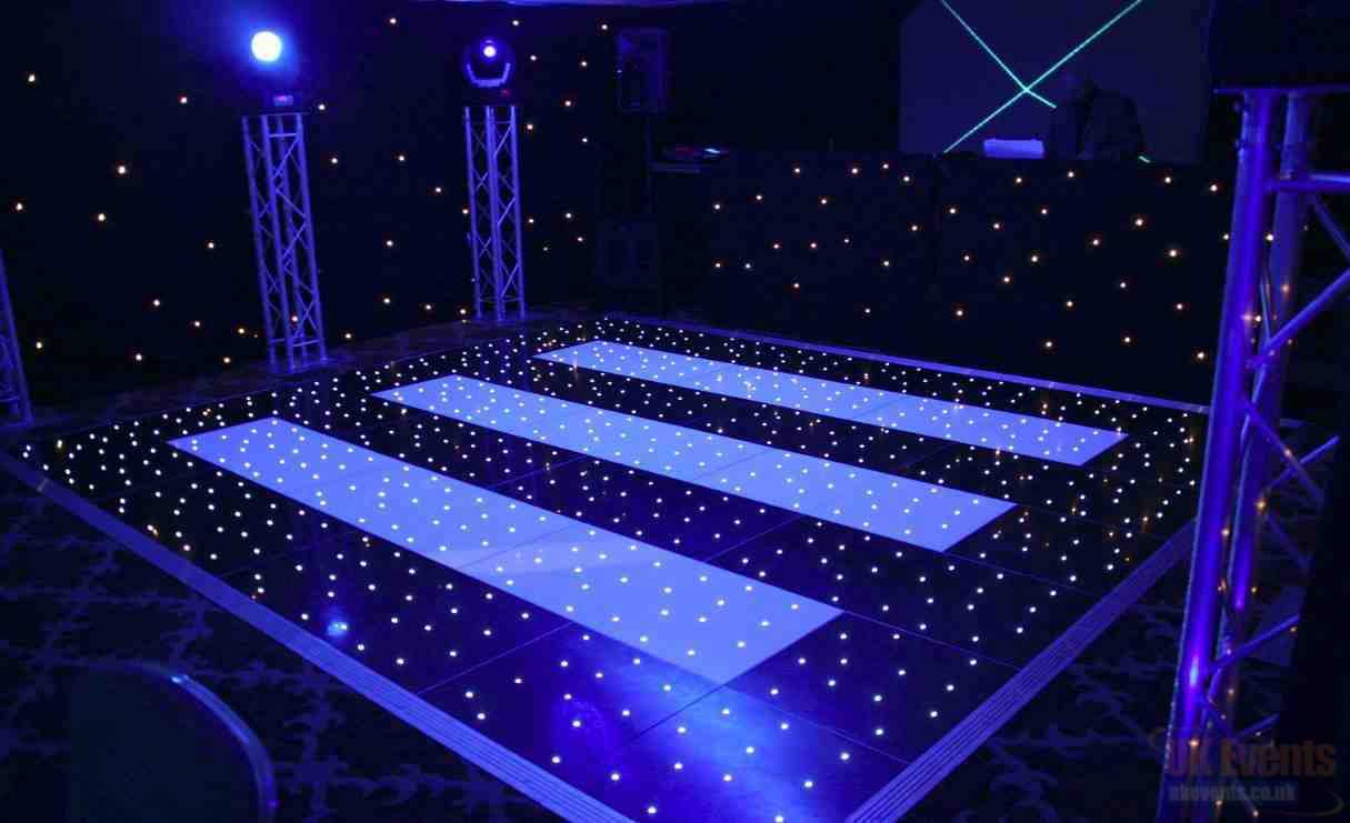 Black and White Starlit LED Dance Floor Hire