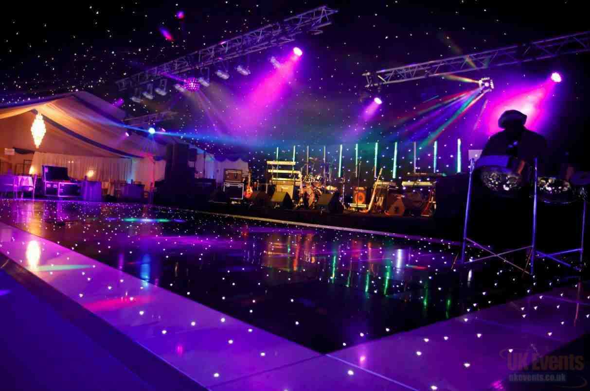 Black and White Starlit LED Dance Floor Hire